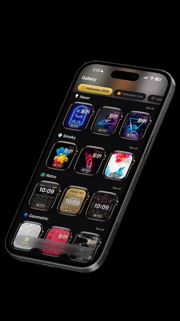 Watch Faces Gallery app gallery on iPhone
